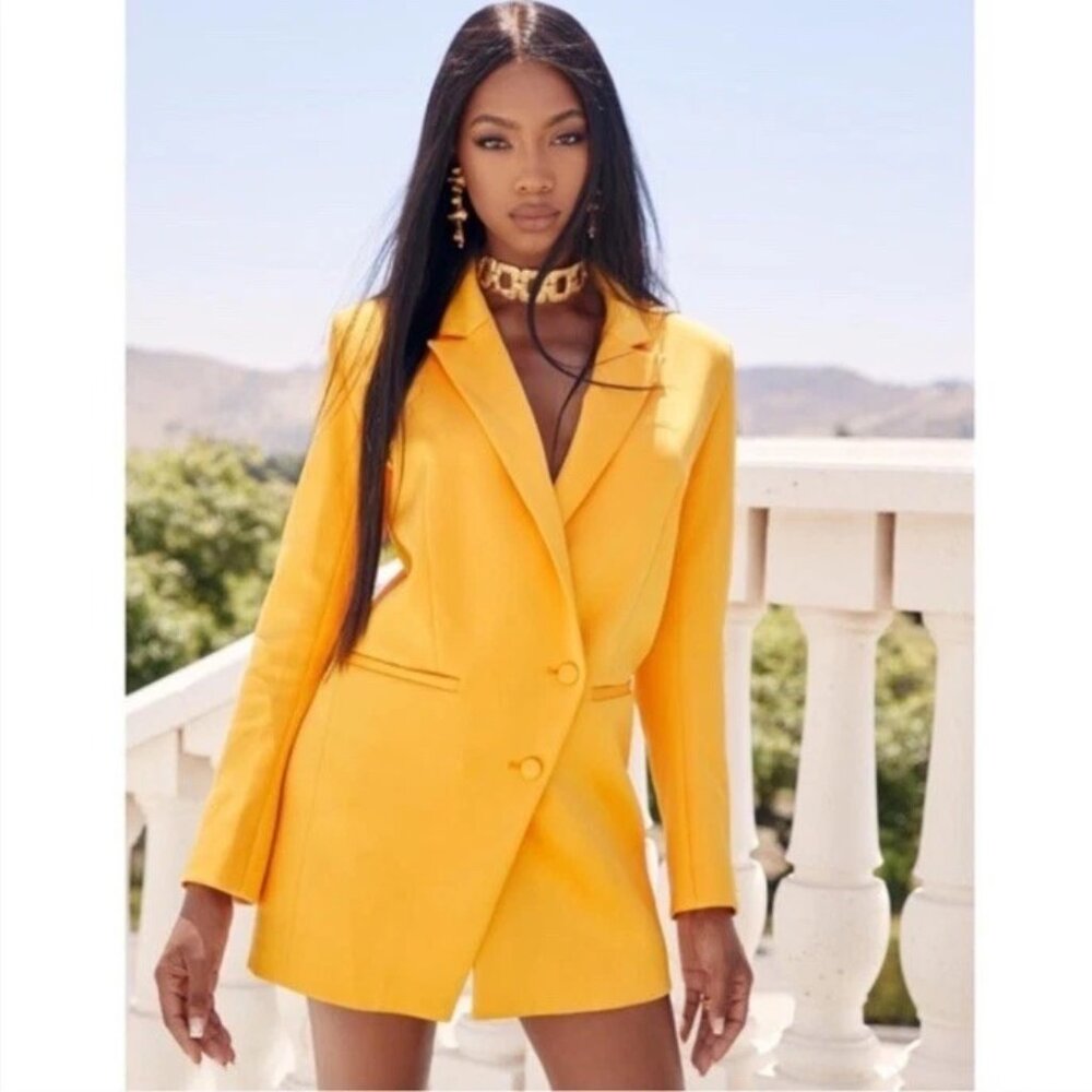 House of CB Sophia Mango Oversized Blazer Dress